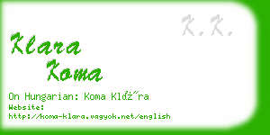 klara koma business card